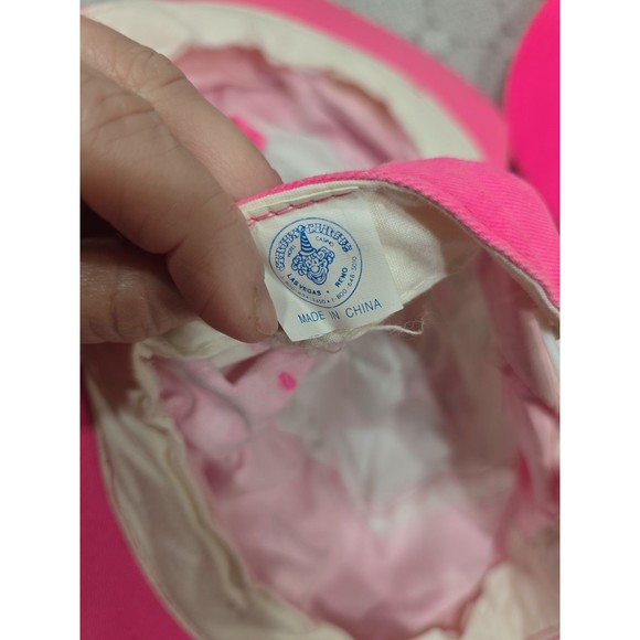 Vintage Circus Circus Snapback Cap Painters Hat Neon Pink White Las Vegas Casino - Picture 10 of 11